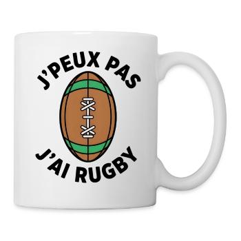 Rugby rétro Ballon vert brun - Mug blanc - blanc - Droite