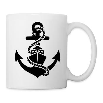 Anchor Rope Maritime Silhouette - Mug - white - Right
