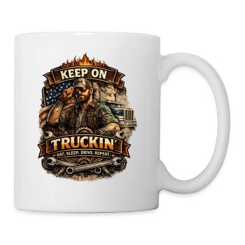 Continuez Truckin : le transport routier au point - Mug blanc - blanc - Droite