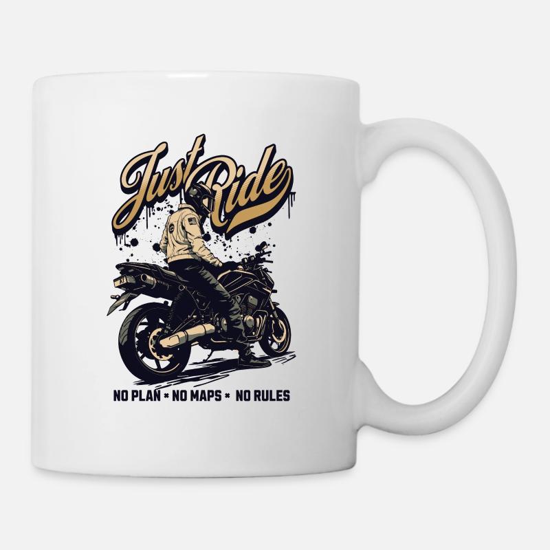 Just Ride Moto Rebel No Rules - Mug - white