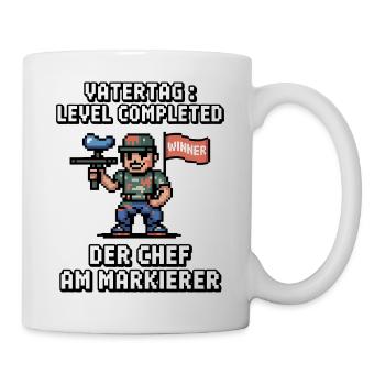 Paintball Papa Vatertag Level Completed Gamer 2026 - Tasse - Weiß - Rechts