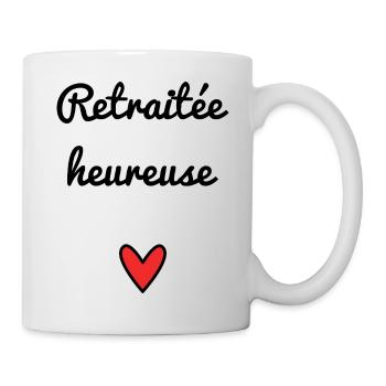 RETRAITEE. RETRAITE. BONNE RETRAITE. ANNIVERSAIRE. - Mug blanc - blanc - Droite