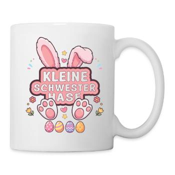 Kleine Schwester Hase Ostern Design - Tasse - Weiß - Rechts