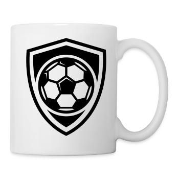 Fussball Wappen Schild - Tasse - Weiß - Rechts