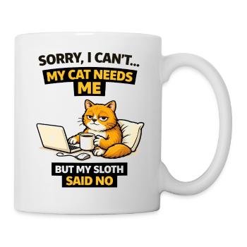 Katzen-Me-Zeit vs. Faultier-Weigerung - Tasse - Weiß - Rechts