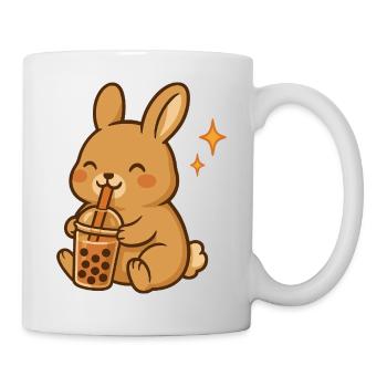 Hase Mit Bubble Tea Kawaii Hase - Tasse - Weiß - Rechts