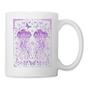 Y2K Jellyfish Aesthetic Ocean Graphic - Mug - white - Right