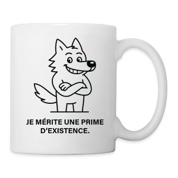 Prime d'existence du loup arrogant - Mug blanc - blanc - Droite