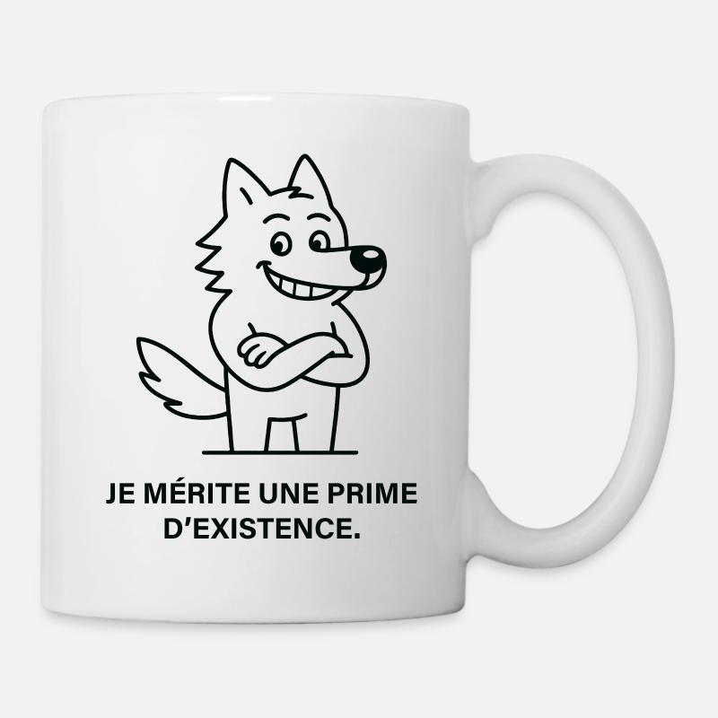 Prime d'existence du loup arrogant - Mug blanc - blanc