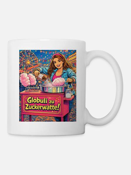 Globuli zu Zuckerwatte - Tasse - Weiß