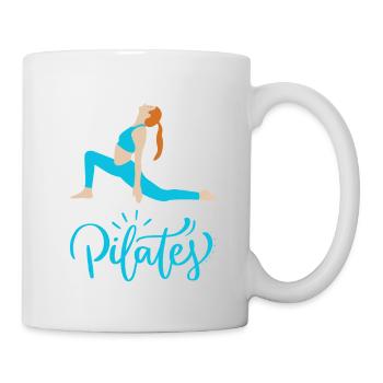 Pilates in Motion Blue Silhouette - Mug - white - Right