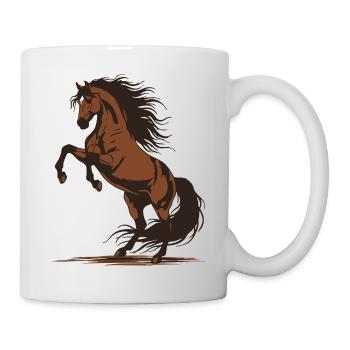 Cheval Cabré Étalon Sauvage Équestre Illustration - Mug blanc - blanc - Droite