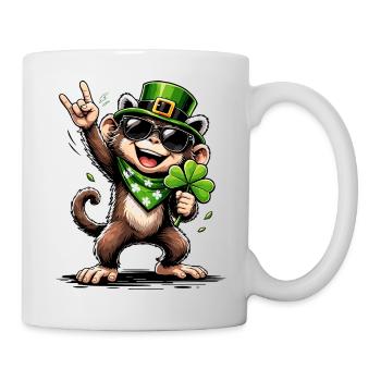 Monkey Shamrock St. Patty's Funny Gift - Mug - white - Right
