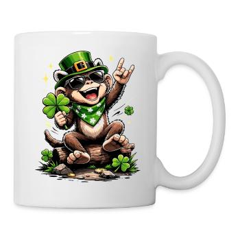 Monkey St. Patty's Shamrock Funny Gift - Mug - white - Right