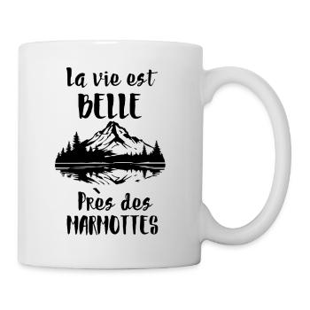 La vie est belle près des marmottes  - Mug blanc - blanc - Droite