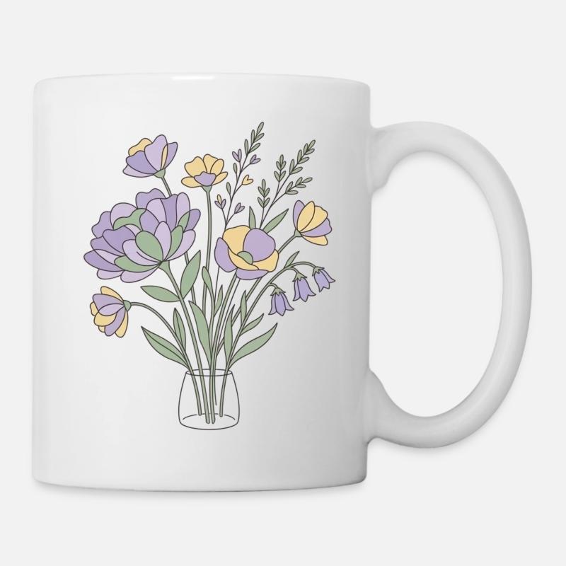 Pastel Blumen Flowers Botanik  - Mug - white