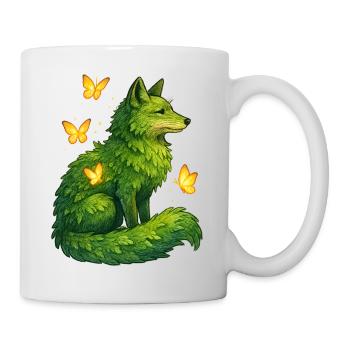 Grüner Fuchs Schmetterling Fantasy - Tasse - Weiß - Rechts