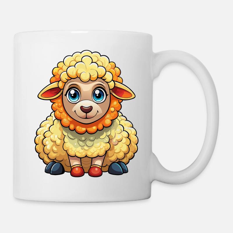 Süßes Schaf, das sitzt - Tasse - Weiß