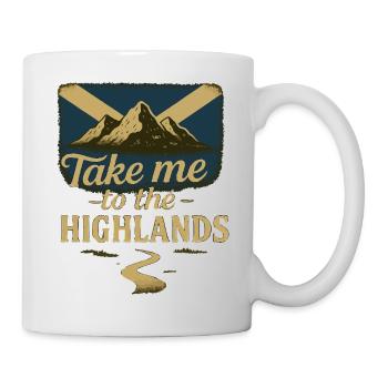 Highlands Reise Vintage Motiv - Tasse - Weiß - Rechts