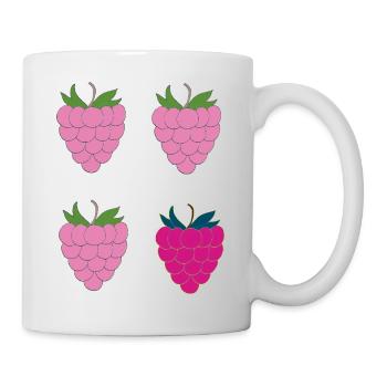 Doppel-Himbeer Pop-Art - Tasse - Weiß - Rechts