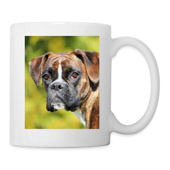 Porträt Boxer Tiefer Blick - Tasse - Weiß - Rechts