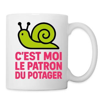 C'est Moi le Patron du Potager : Design Escargot - Mug blanc - blanc - Droite