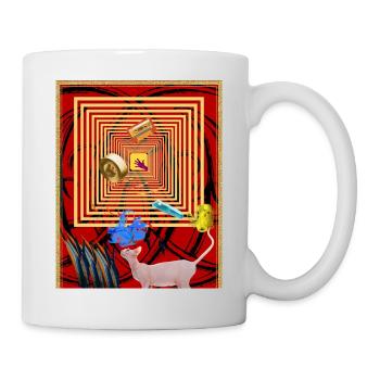 Collage géométrique rétro pour l’art mural - Mug blanc - blanc - Droite