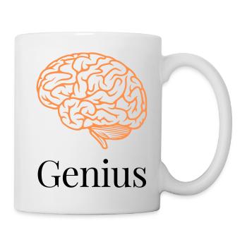 Cerveau en tracés orange - Mug blanc - blanc - Droite