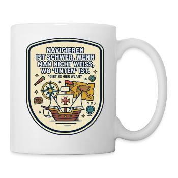 Navigation WLAN lustiger Spruch - Tasse - Weiß - Rechts