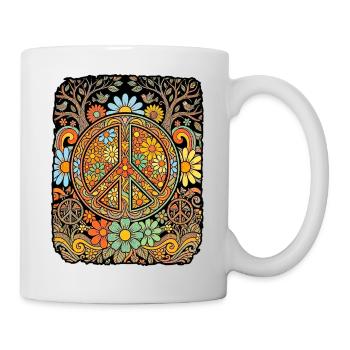 Fleurs hippies de la paix - Mug blanc - blanc - Droite