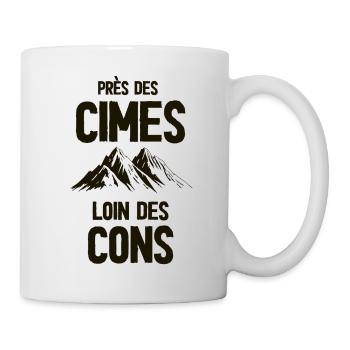 Près des cimes, loin des cons - Mug blanc - blanc - Droite