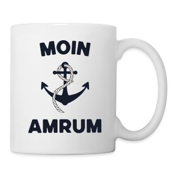 Moin Amrum – Maritimes Anker-Design - Tasse - Weiß - Rechts
