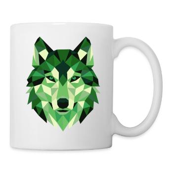 Wolf Head Polygon Geometry Portrait - Mug - white - Right