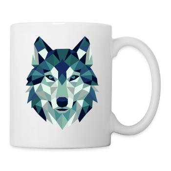 Géométrie des polygones Wolf Head - Mug blanc - blanc - Droite