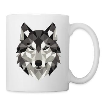 Wolf Head Lowpoly Geometry - Mug - white - Right
