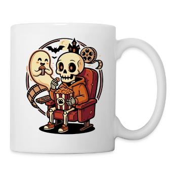 Skeleton Popcorn Cinema Horror Humor - Mug - white - Right