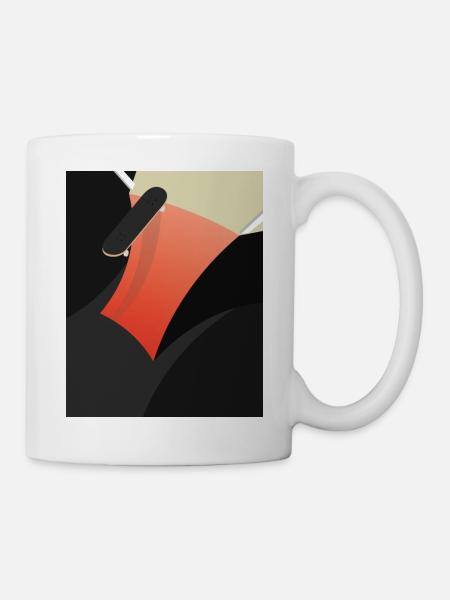 Abstrait Skateboard Rouge - Mug blanc - blanc