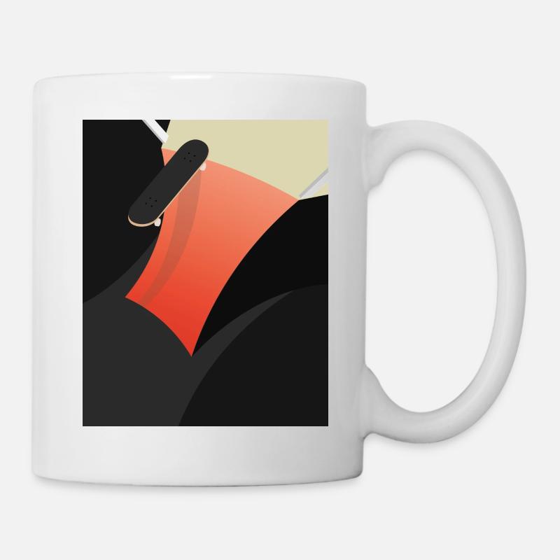 Abstrait Skateboard Rouge - Mug blanc - blanc