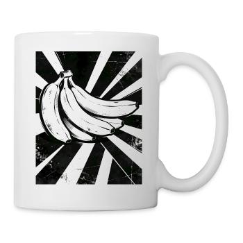 Schwarzweiß Bananen Collage - Tasse - Weiß - Rechts