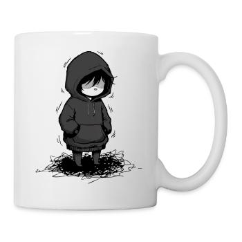 Kinderhoodie mit dunkler Augenmaske - Tasse - Weiß - Rechts