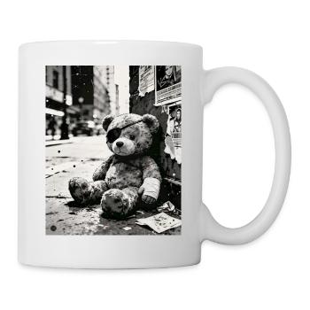 Urbaner Noir Teddybär im Ruin - Tasse - Weiß - Rechts