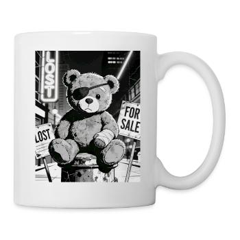 Neon-Noir Bär mit Augenklappe - Tasse - Weiß - Rechts