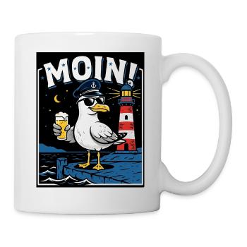Küste Kneipe Möwe Bier - Tasse - Weiß - Rechts
