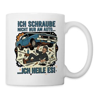 Autoschrauber Mechaniker Humor Spruch - Tasse - Weiß - Rechts