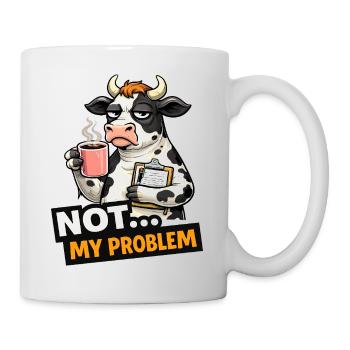 Pas mon problème d’humeur café de vache - Mug blanc - blanc - Droite