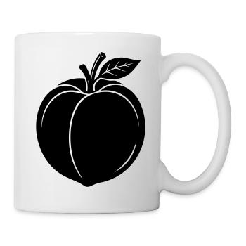 Silhouette du Fruit de la Pêche - Mug blanc - blanc - Droite