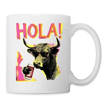 Hallo Kuh Bier Rindvieh - Tasse - Weiß - Rechts