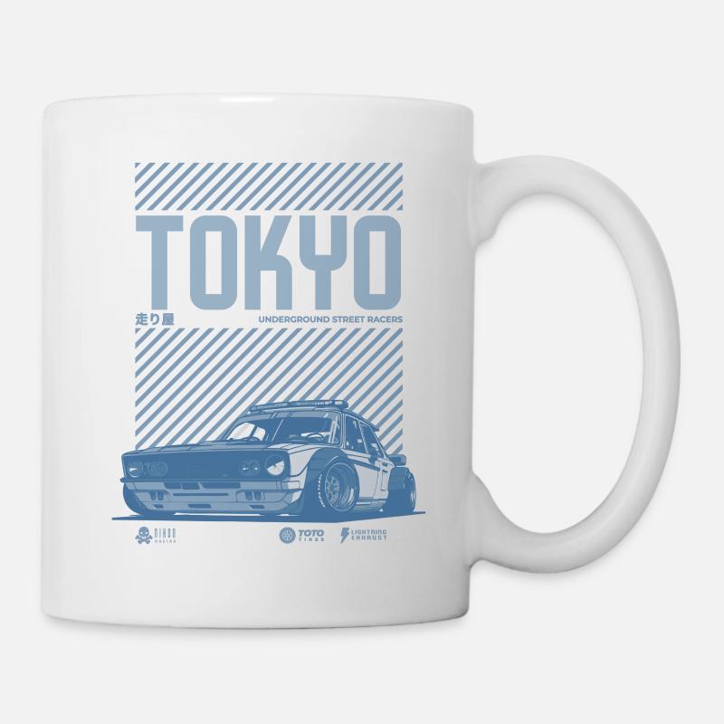 Course de rue au néon de Tokyo - Mug blanc - blanc