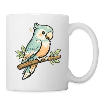 Pastel parrot on branch - Mug - white - Right