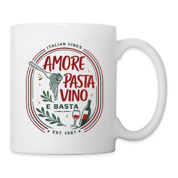 Amore Pasta Vino e Basta, humour italien - Mug blanc - blanc - Droite